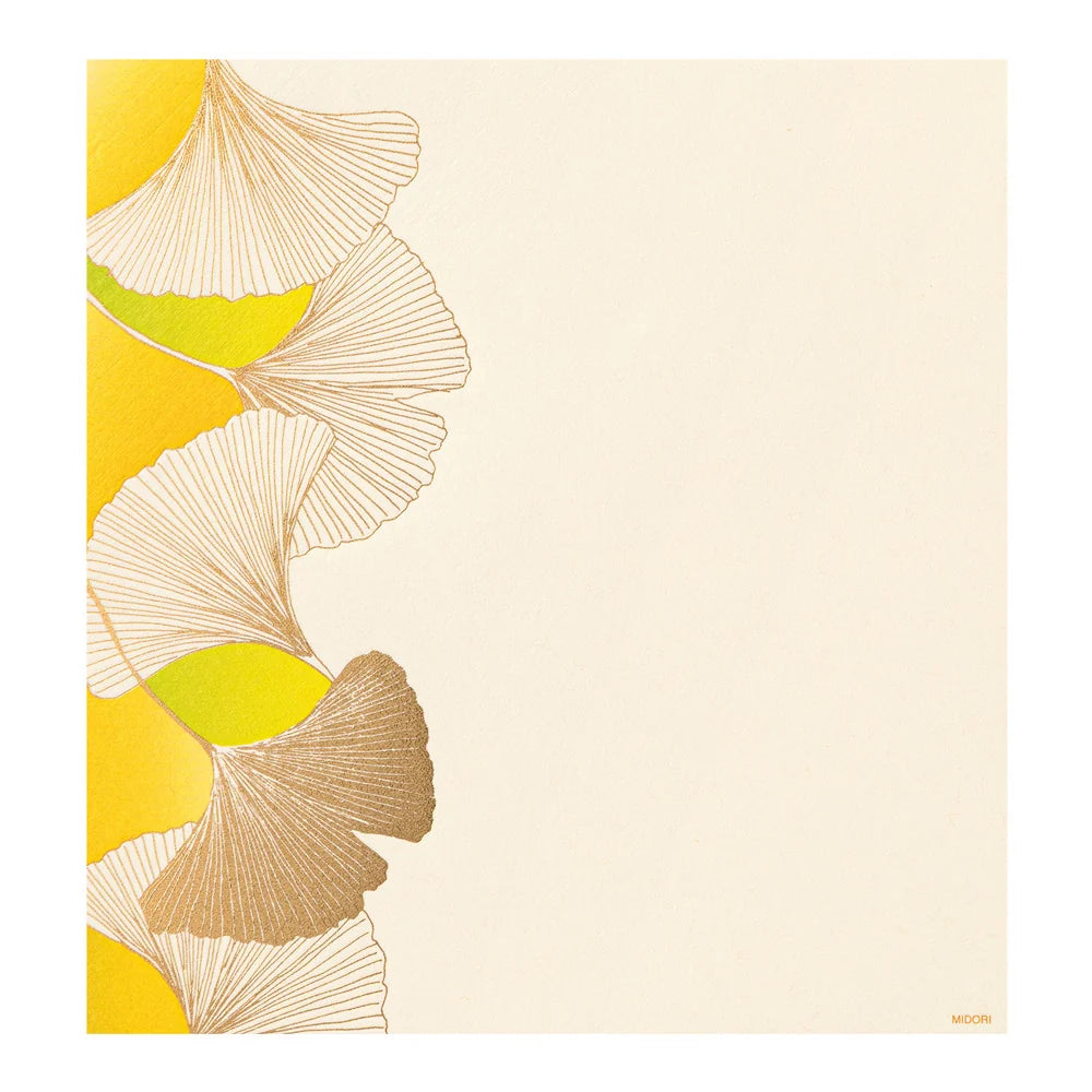 Midori Letter Pad - Foil Stamping Dancing Ginkgo