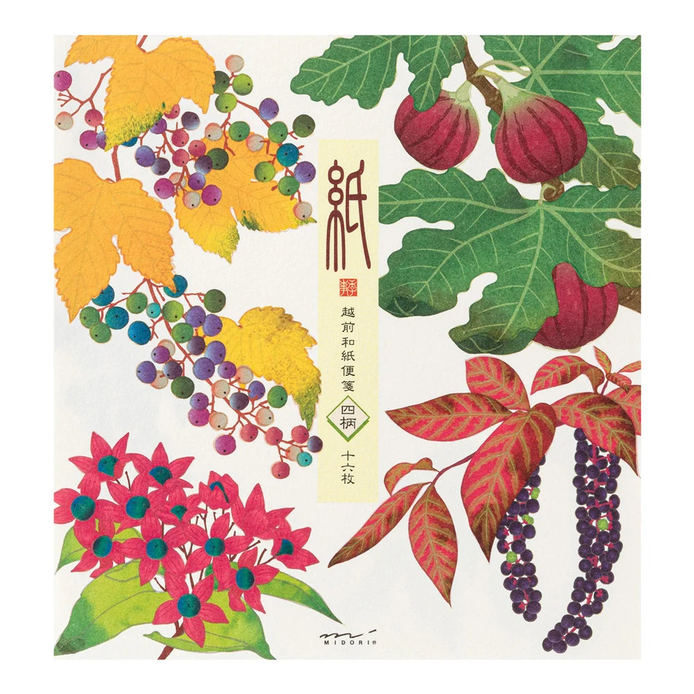 Midori Letter Pad - Four Designs Autumn Fruits