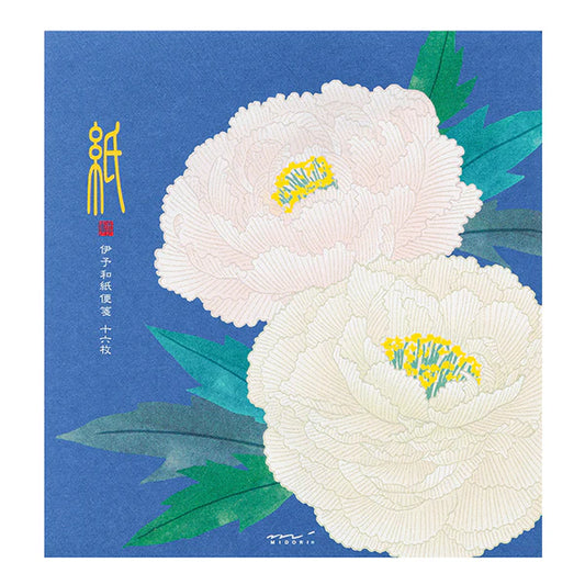 Midori Letter Pad - Silk-Printing Winter Peony