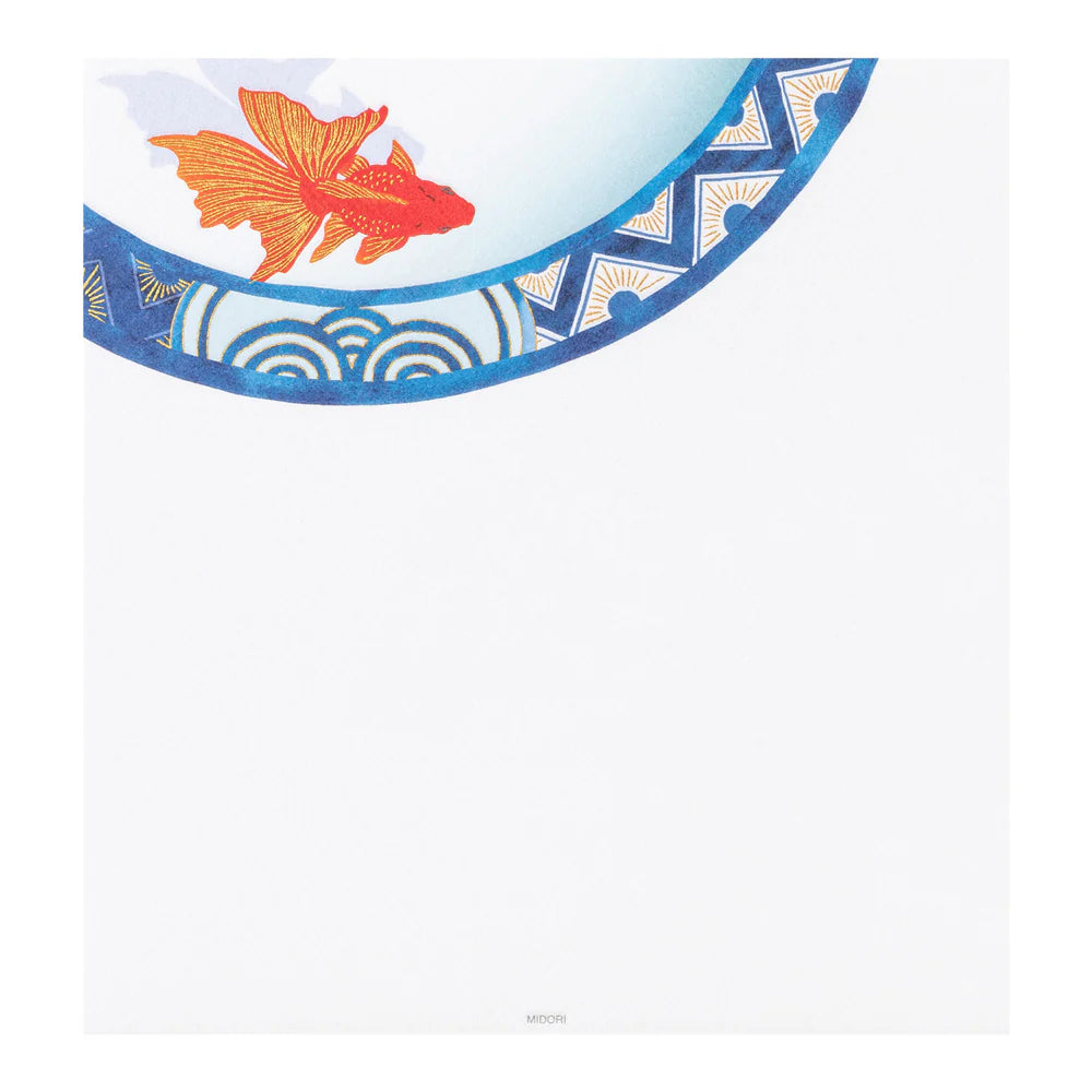 Midori Letter Pad: Silk Printing Goldfish