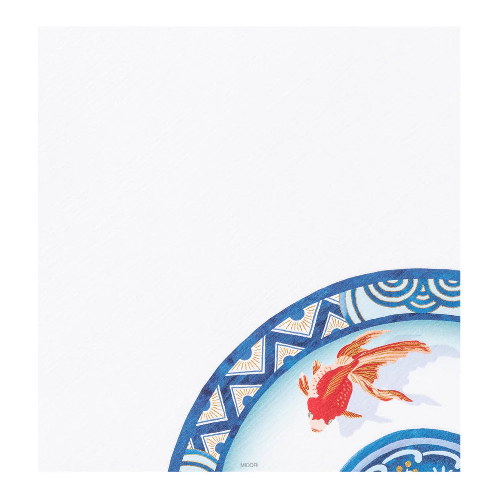 Midori Letter Pad: Silk Printing Goldfish