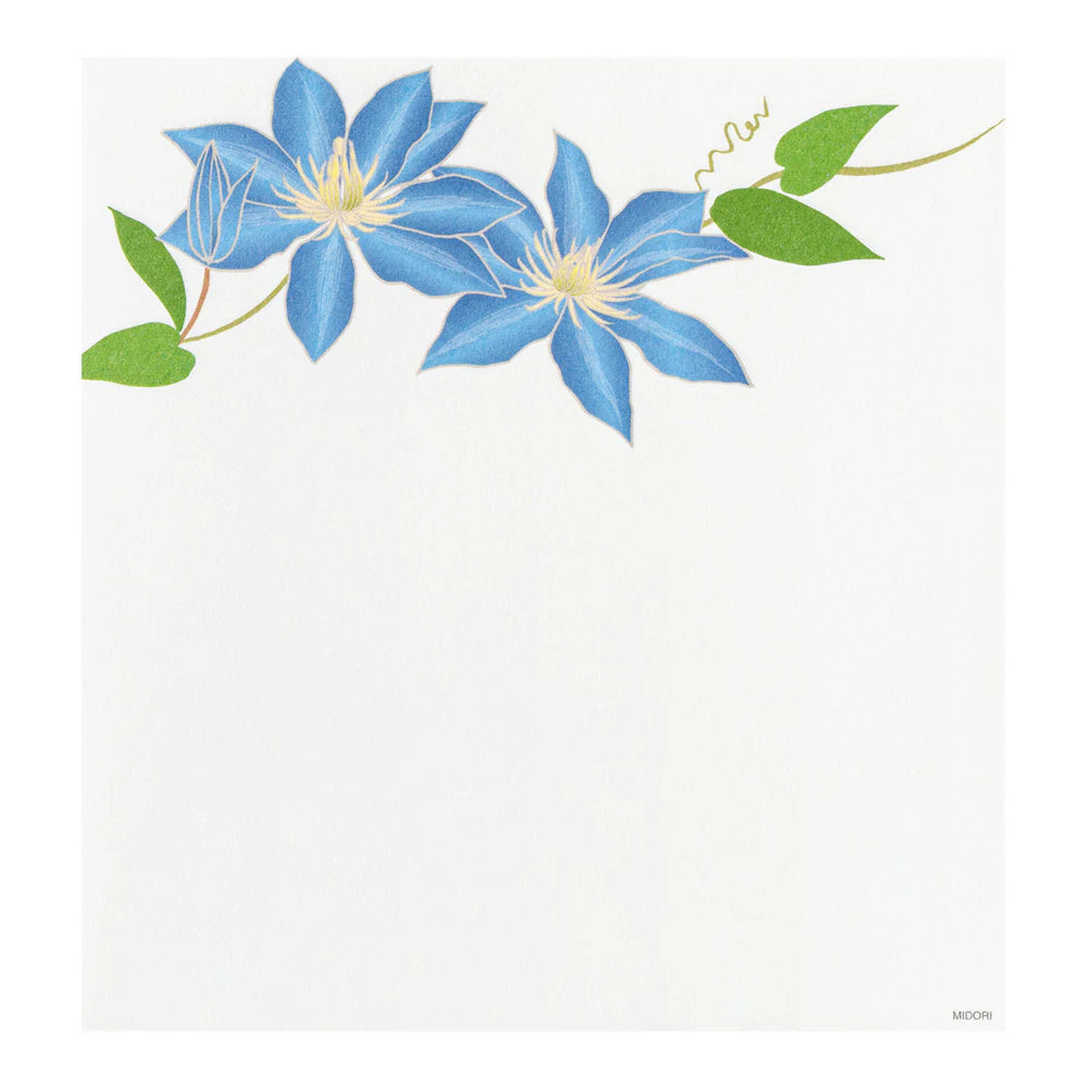 Midori Letter Pad - Four Designs Summer Flowers