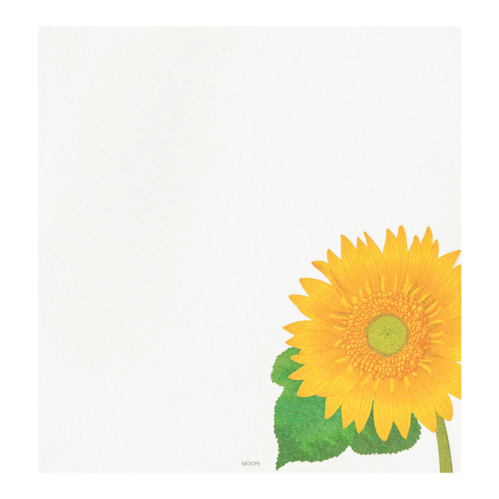 Midori Letter Pad - Four Designs Sunflower