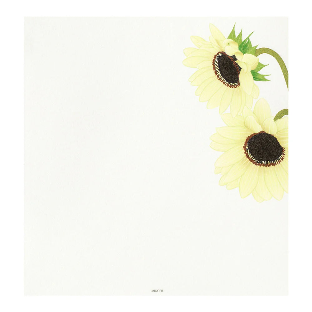 Midori Letter Pad - Four Designs Sunflower