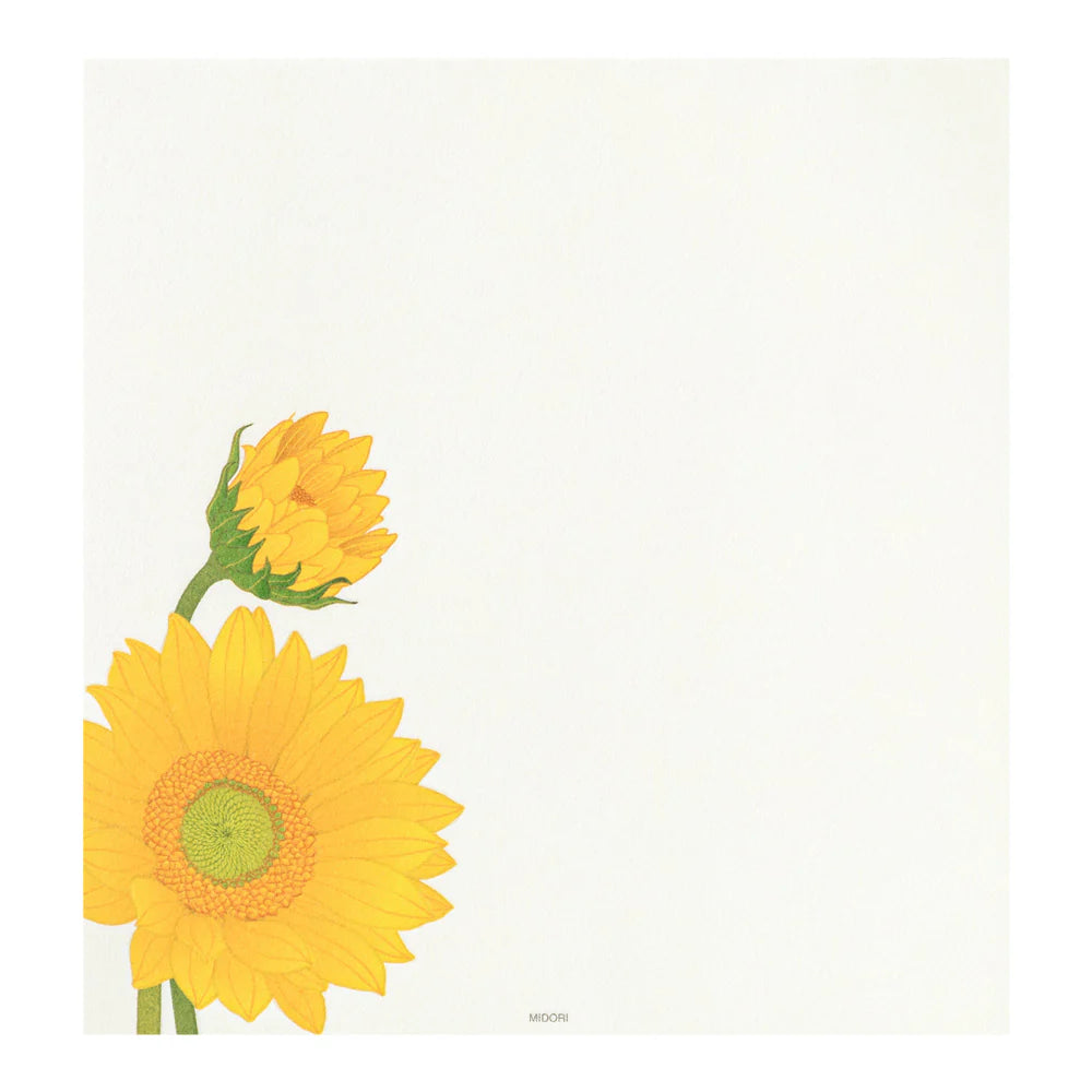 Midori Letter Pad - Four Designs Sunflower