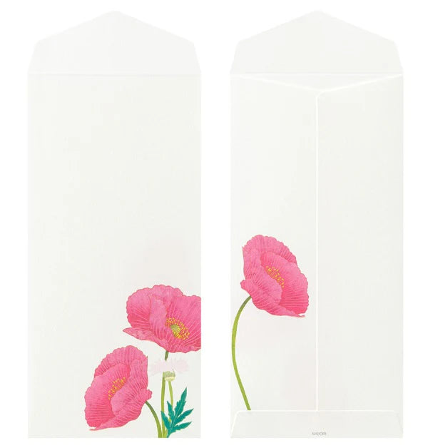 Midori Envelopes - Four Designs Poppy
