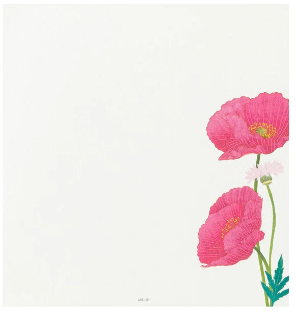 Midori Letter Pad - Four Designs Poppy