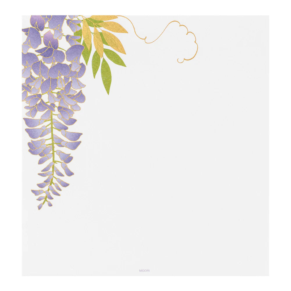 Midori Letter Pad - Silk Printing Wisteria