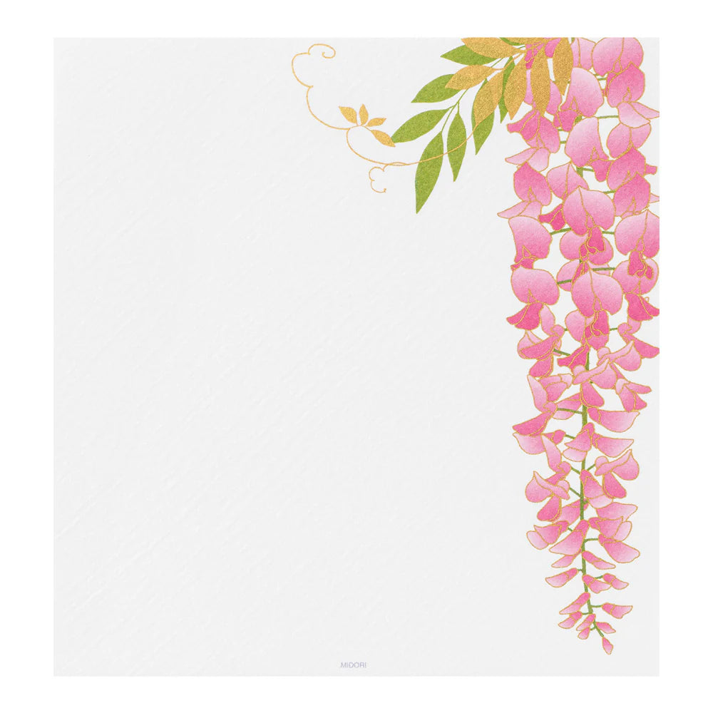 Midori Letter Pad - Silk Printing Wisteria