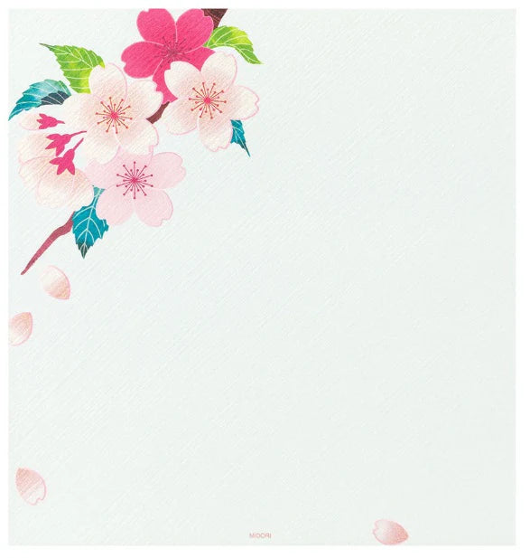 Midori Letter Pad - Silk Printing Cherry Blossom