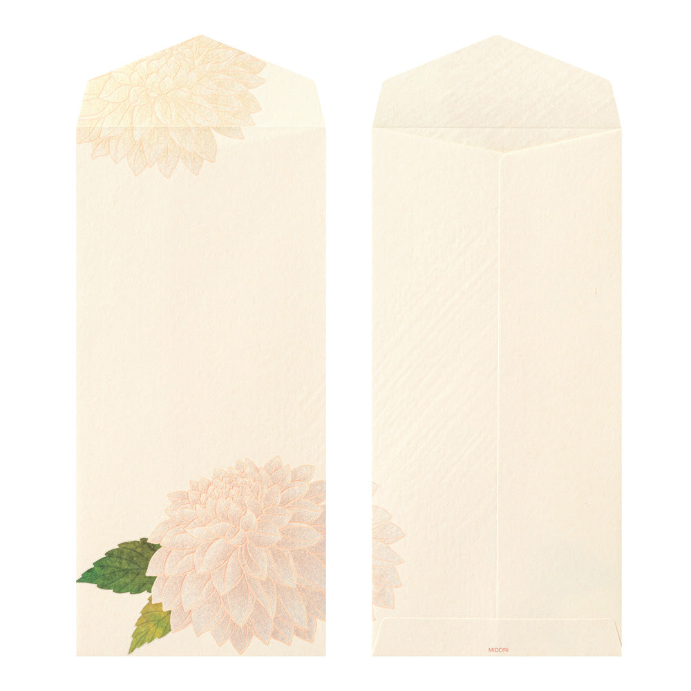 Midori Envelopes: Silk-printing Dahlia