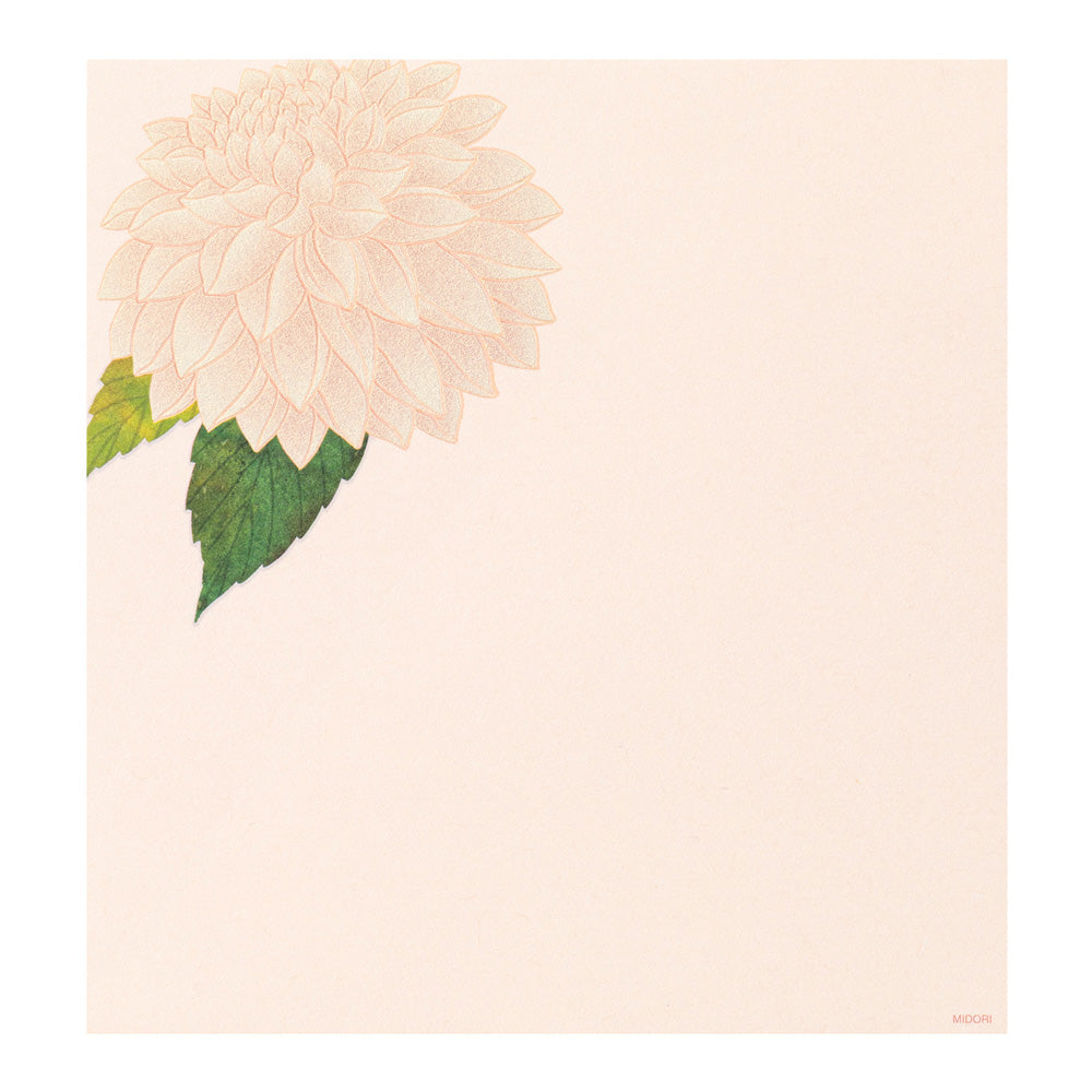 Midori Letter Pad: Silk Printing Dahlia