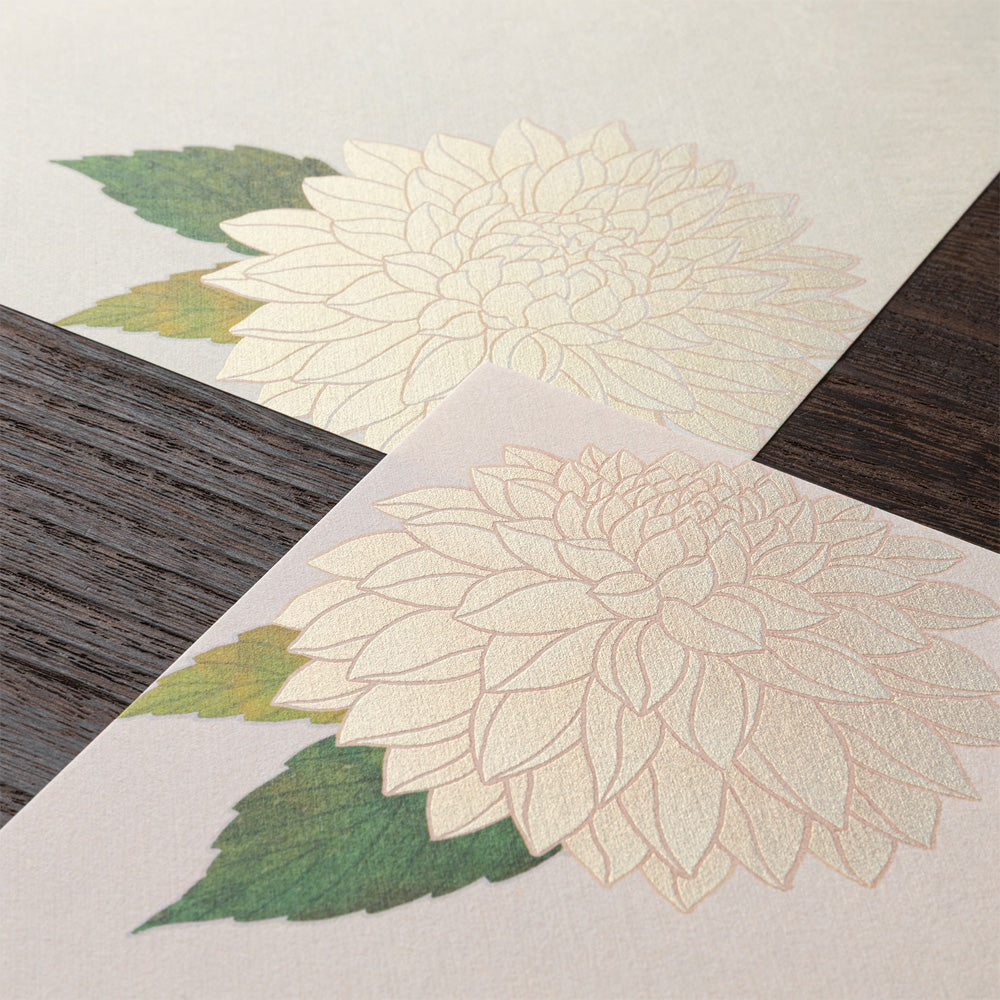 Midori Letter Pad: Silk Printing Dahlia