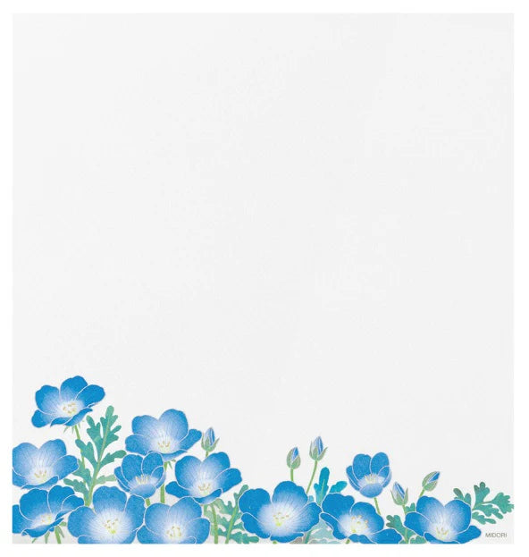 Midori Letter Pad - Silk Printing Nemophila