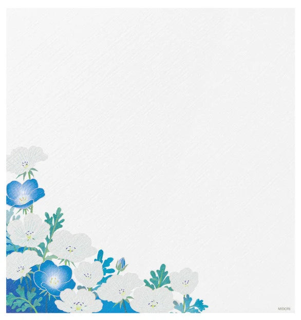 Midori Letter Pad - Silk Printing Nemophila