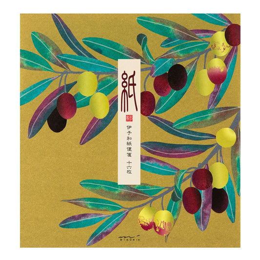 Midori Letter Pad 179 Foil-Stamping Olive
