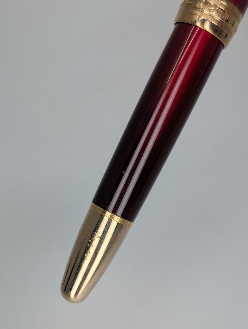 *Consignment* Montblanc 146 LeGrand Meisterstuck Solitaire Calligraphy Burgundy Fountain Pen 18k Gold Medium Nib