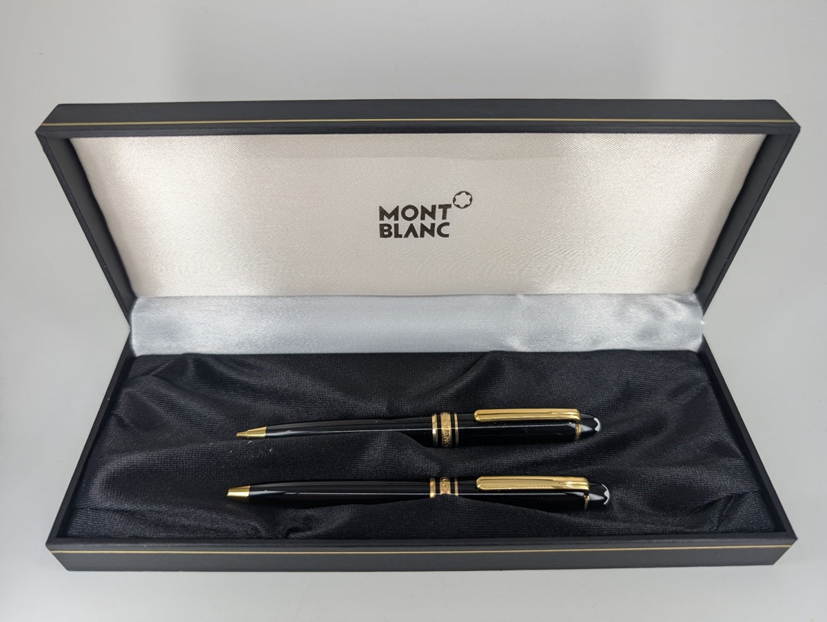*Consignment* Montblanc Meisterstuck Ballpoint / Pencil Set Black with Gold Trim