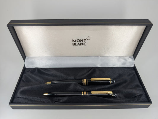 *Consignment* Montblanc Meisterstuck Ballpoint / Pencil Set Black with Gold Trim