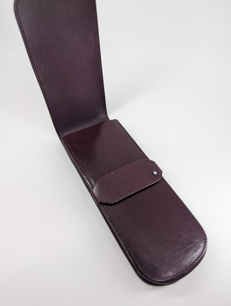 *Consignment* Montblanc Burgundy Set Ballpoint / Fineliner / Document Marker w/ Burgundy Leather Case