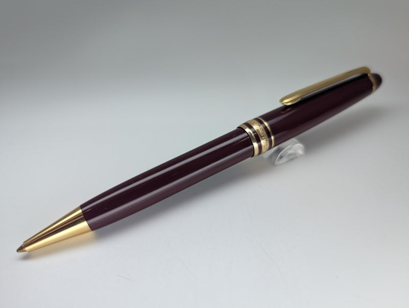 *Consignment* Montblanc Burgundy Set Ballpoint / Fineliner / Document Marker w/ Burgundy Leather Case