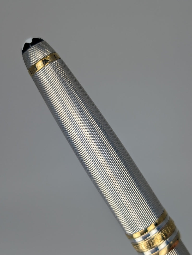 *Consignment* Montblanc Meisterstuck Solitaire Barley Sterling Silver Fountain Pen 18k Gold Stub Nib