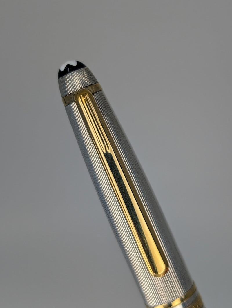 *Consignment* Montblanc Meisterstuck Solitaire Barley Sterling Silver Fountain Pen 18k Gold Stub Nib