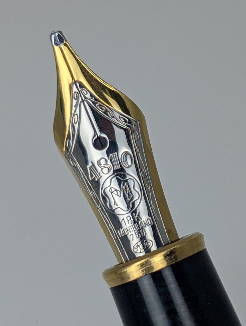 *Consignment* Montblanc Meisterstuck Solitaire Barley Sterling Silver Fountain Pen 18k Gold Stub Nib