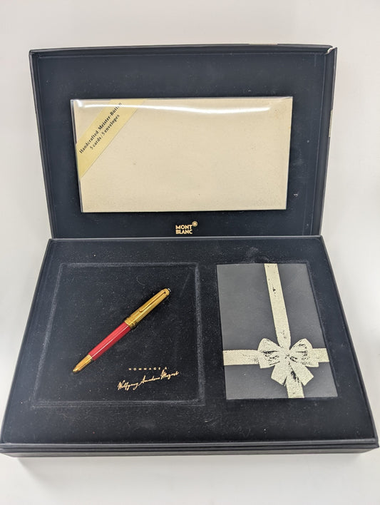 Montblanc Solitaire Special Edition Coral Mozart Fountain Pen 18k Gold Fine Nib