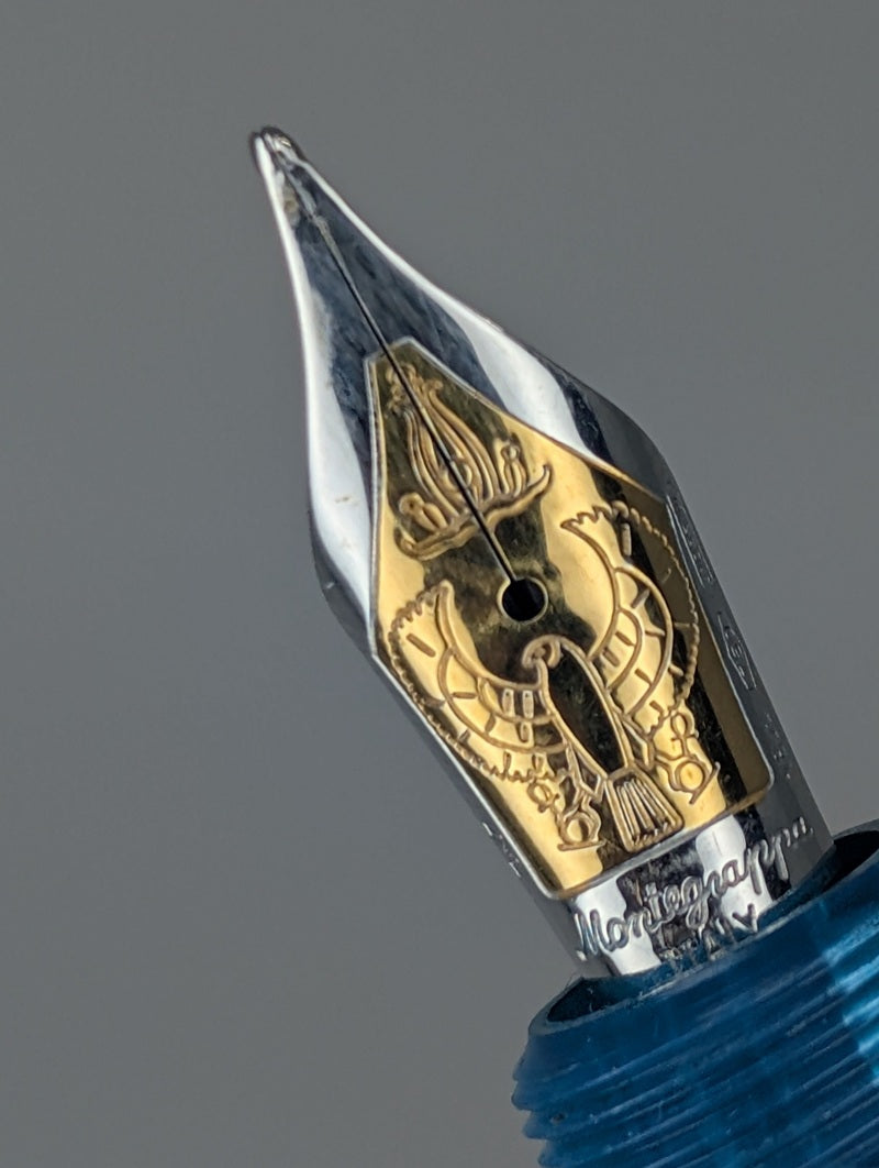 *Consignment* Montegrappa Luxor Blue Nile Limited Edition Fountain Pen 18k Gold Medium Nib