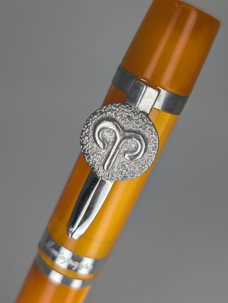*Consignment* Montegrappa Zodiac "Aries" Orange Resin Ballpoint Pen