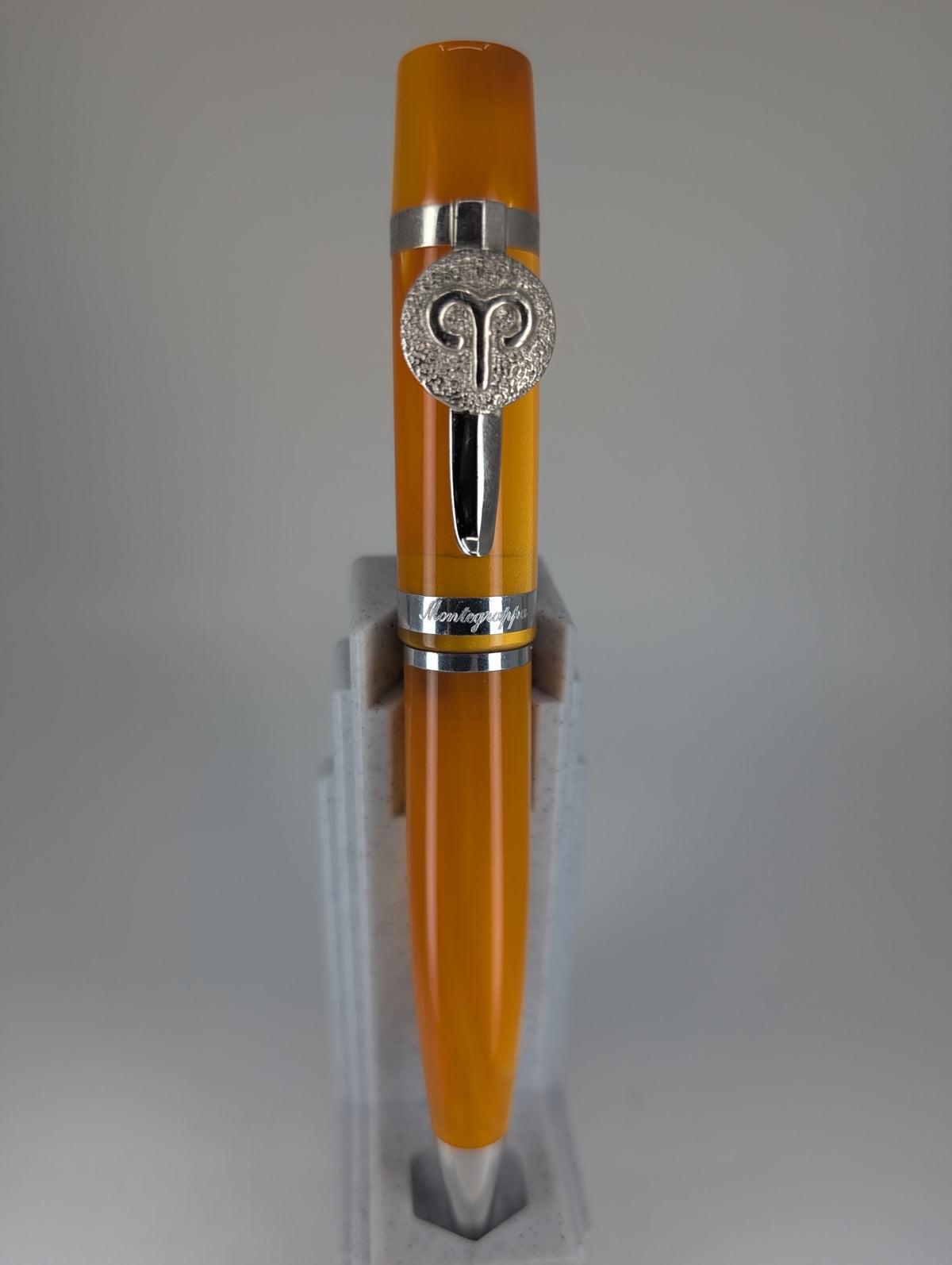 *Consignment* Montegrappa Zodiac "Aries" Orange Resin Ballpoint Pen