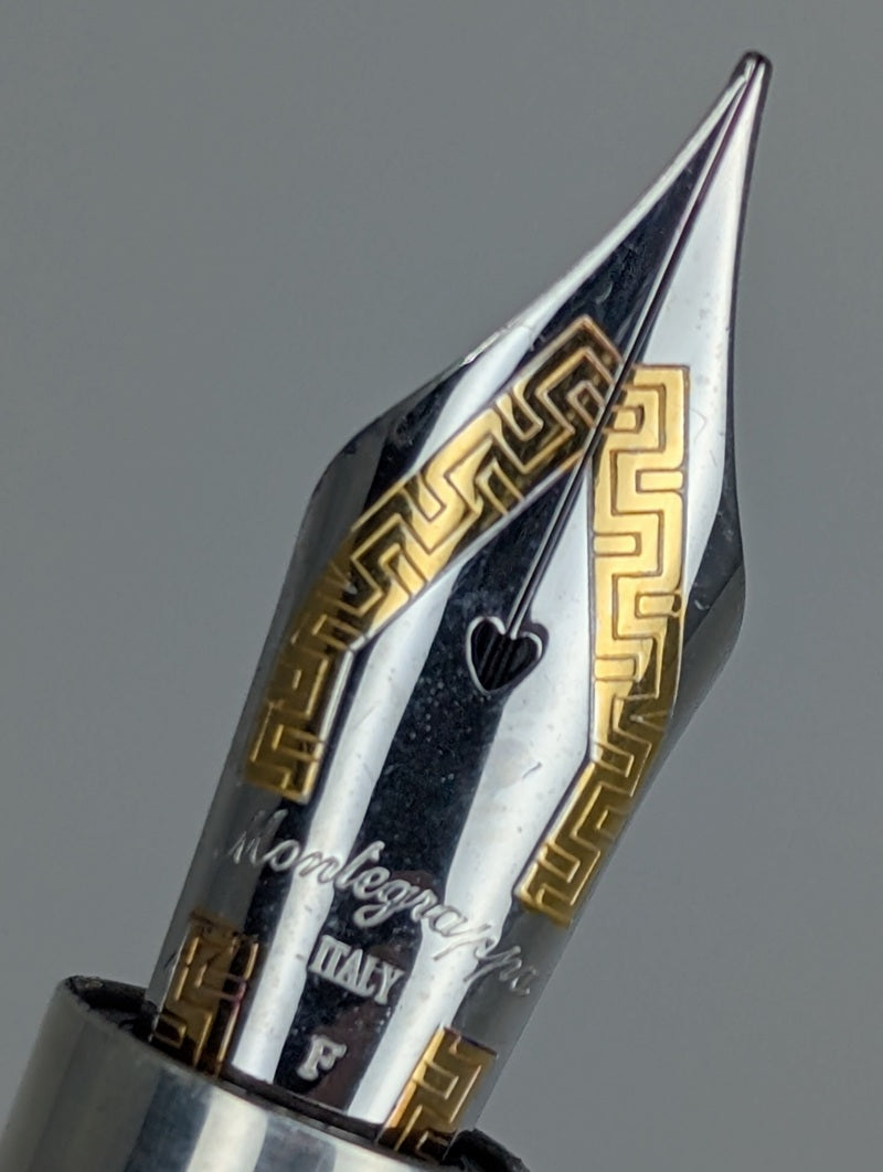 *Consignment* Montegrappa Symphony Brier & Sterling Silver Fountain Pen 18k Gold Fine Nib