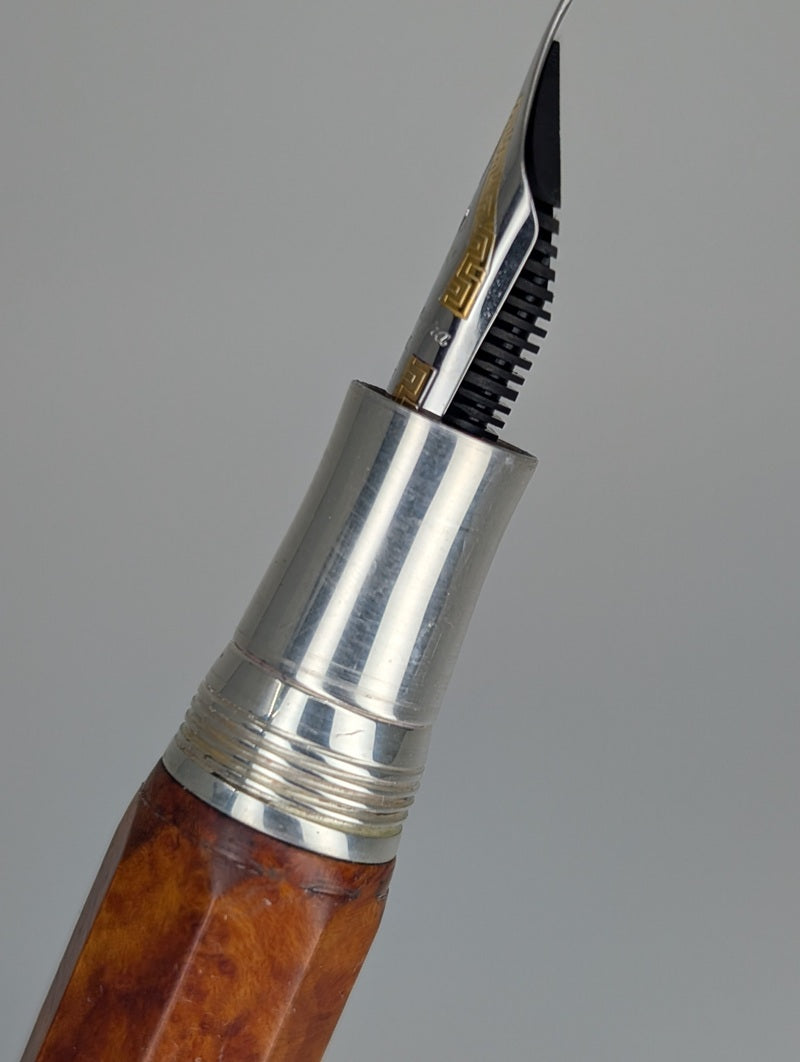 *Consignment* Montegrappa Symphony Brier & Sterling Silver Fountain Pen 18k Gold Fine Nib