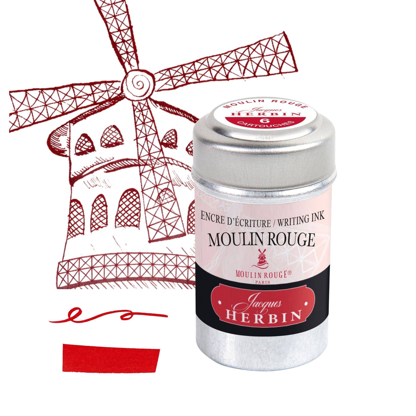 J Herbin "Paris Collection" Ink Cartridges - Tin of 6
