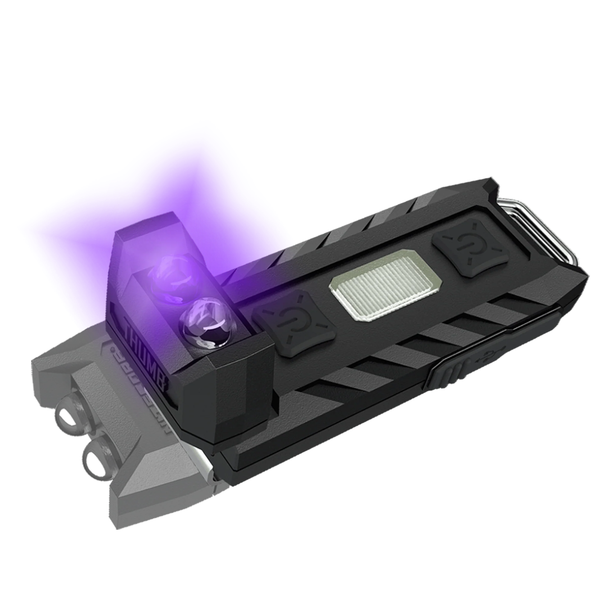 Nitecore Thumb Leo 45 Lumen Clip-On Rechargeable Flashlight, UV and Red / Blue