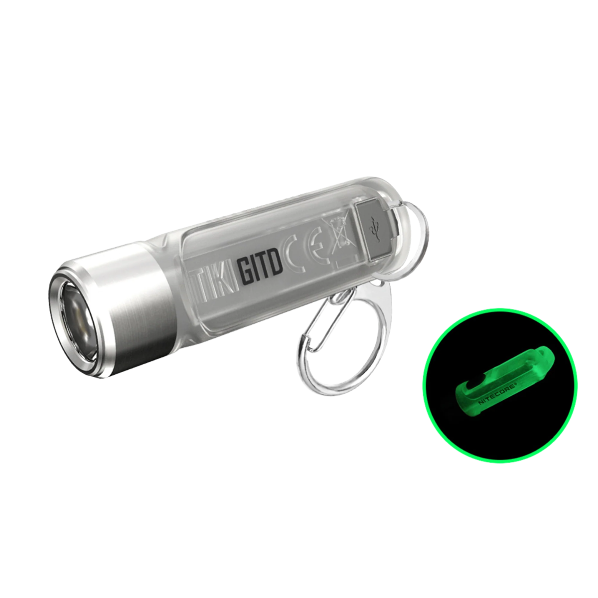 Nitecore Tiki Glow in the Dark 300 Lumen Mini EDC Keychain Light