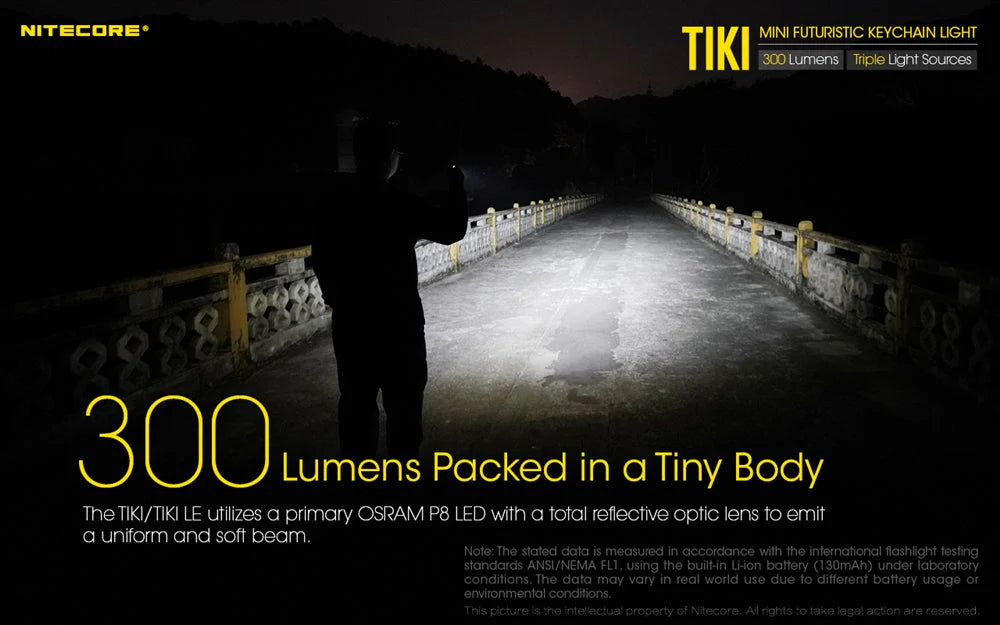 Nitecore Tiki Glow in the Dark 300 Lumen Mini EDC Keychain Light