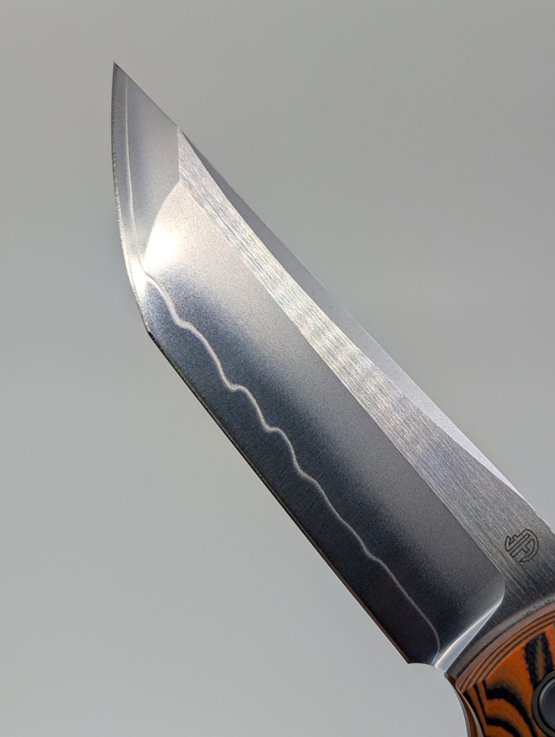 *Consignment* North Mountain Blade "Kick Stop Chop" Orange G10 SLD Magic Liner Lock Folding Knife