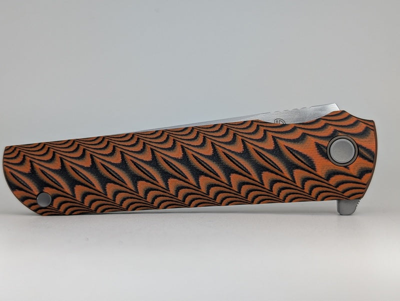 *Consignment* North Mountain Blade "Kick Stop Chop" Orange G10 SLD Magic Liner Lock Folding Knife