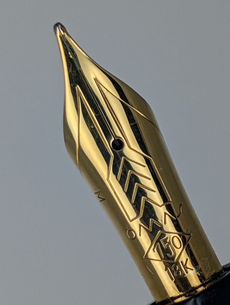 *Consignment* OMAS 360 Black with Gold Trim Fountain Pen 18k Gold Medium Nib