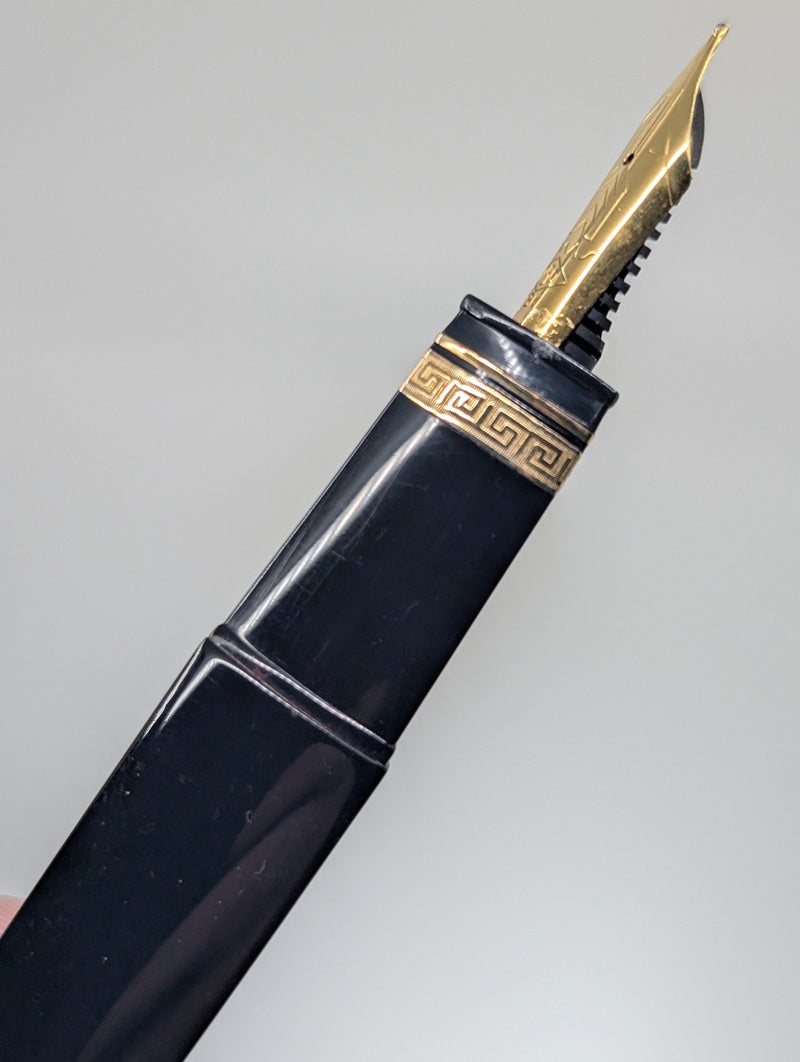 *Consignment* OMAS 360 Black with Gold Trim Fountain Pen 18k Gold Medium Nib