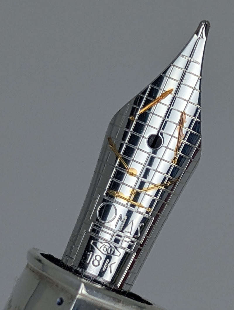 *Consignment* OMAS 360 "Imagination" Sterling Silver Fountain Pen 18k Gold Medium Nib #462 of 905