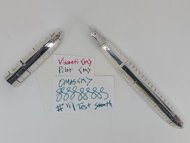 *Consignment* OMAS 360 "Imagination" Sterling Silver Fountain Pen 18k Gold Medium Nib #462 of 905