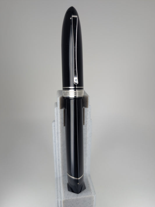 *Consignment* OMAS 360 "Old Style" Black / Silver Fountain Pen 18k Gold Fine Nib