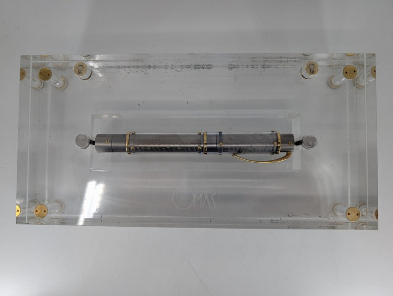 *Consignment* OMAS Harmonia Mundi Titanium Fountain Pen 18k Gold Medium Nib