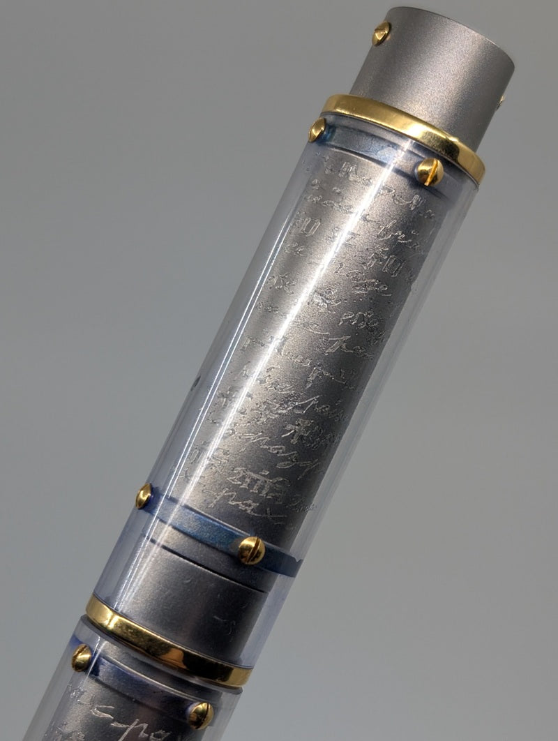 *Consignment* OMAS Harmonia Mundi Titanium Fountain Pen 18k Gold Medium Nib