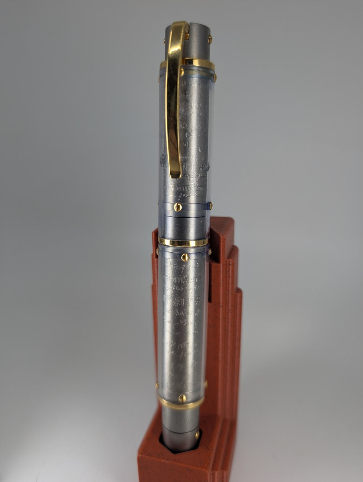 *Consignment* OMAS Harmonia Mundi Titanium Fountain Pen 18k Gold Medium Nib