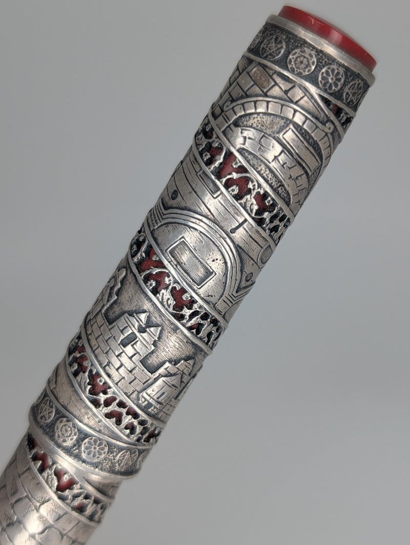*Consignment* OMAS Jerusalem 3000 Limited Edition Sterling Silver Fountain Pen 18k Gold Broad Nib