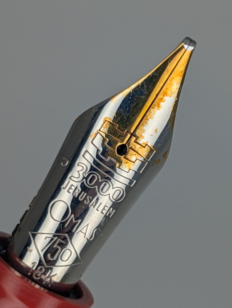 *Consignment* OMAS Jerusalem 3000 Limited Edition Sterling Silver Fountain Pen 18k Gold Broad Nib